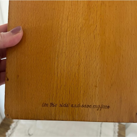 Vintage Wood Wall Hanging Cutting Board with Hand painted Apple design flowers - Picture 4 of 9